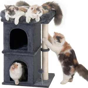 Cat Tree Tower for Large Adult Cats, Large Perch, 2 Cat Condos House for Indoor - Picture 1 of 12