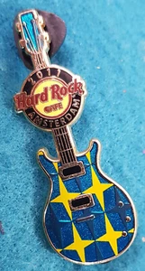 AMSTERDAM 2011 HAPPY GUITAR SERIES #6 YELLOW STARS Hard Rock Cafe PIN LE - Picture 1 of 1