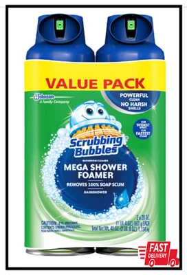 Scrubbing Bubbles Mega Shower Foamer Aerosol, Tough Foaming Bathroom (Pack of 2) - Image 1 of 2