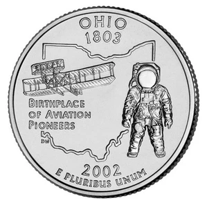 2002 P Ohio State Quarter Uncirculated Sealed 25 Cent Washington Aviation 1803 - Picture 1 of 6