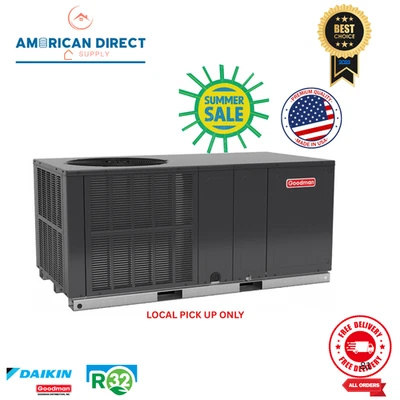 2 Ton Goodman HEAT PUMP Package Unit 13.4 SEER2 Horizontal R32 - Image 1 of 4