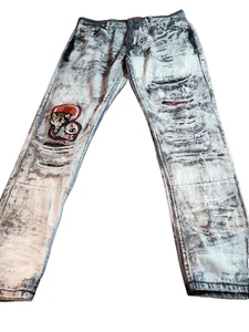 Heritage by America 1776 Distillery Men’s Blue Jeans 38x32 Distressed Denim - Picture 1 of 16