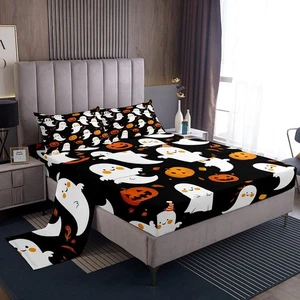 Süßes Geist Bettwäsche Set Twin Size Kinder Kürbis Laterne Bettwäsche Set für Jungen... - Bild 1 von 7