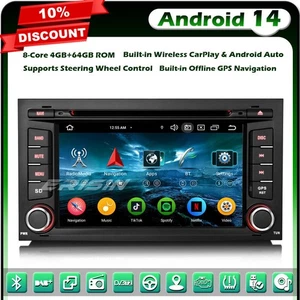 8-Core 4+64GO Android 14 Autoradio GPS pour Seat Leon CarPlay DAB+ CANbus IPS BT - Imagen 1 de 23