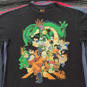 DRAGON BALL Z Vtg 90s Y2k Black Graphic T-SHIRT Shenron Goku Anime Men's S M - Picture 1 of 9