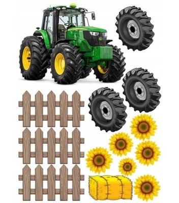 Traktor Maschine Essbar Tortenaufleger Torte Geburstag Zuckermasse +NAME - Bild 1 von 4