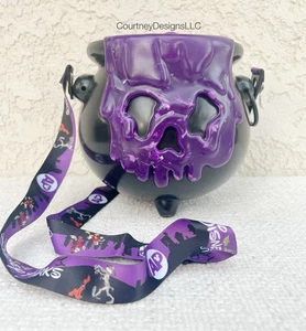 Disney Parks Halloween Light Up Purple Poison Apple Cauldron Popcorn Bucket-RARE - Picture 1 of 5