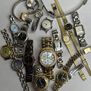 Untested Vintage Ladies Quartz Watch Lot -Timex Fossil Pulsar Anne Klein Citizen - Picture 1 of 8