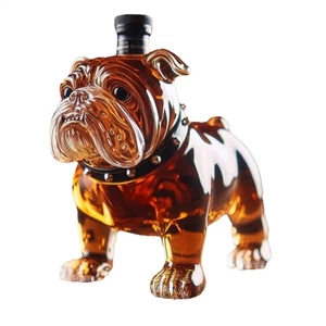 Französische Bulldogge Whisky Flasche Dekanter Gravur Tierform Glas für Herren Geschenk - Bild 1 von 8