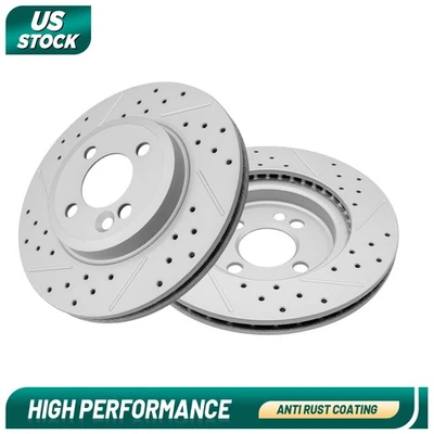 Rotores de freno de disco de ranura perforados delanteros para Mini Cooper 2007 2008 2009 2010-2016 Foto 1 de 4