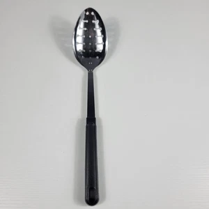 "Cuchara ranurada de acero inoxidable Ekco de colección mango negro herramienta de utensilios de 12"" EE. UU. - Imagen 1 de 8