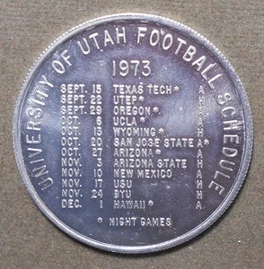 University Of Utah Football Schedule, 1973 (Schedule) Continental Agency Co. - Picture 1 of 2