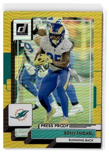 2022 Donruss Sony Michel #16 Premium Press Proof Miami Dolphins - Picture 1 of 2