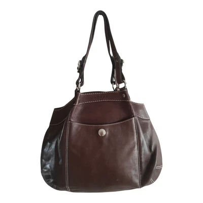 Hogan Vintage Cognac Brown Leather Classic Shoulder Bag Made Italy 40 CM X 35 CM - Image 1 of 4