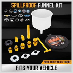 Spill Proof Radiator Coolant Filling Funnel Kit 15-pcs Cooling System Fill Kit - Picture 1 of 18