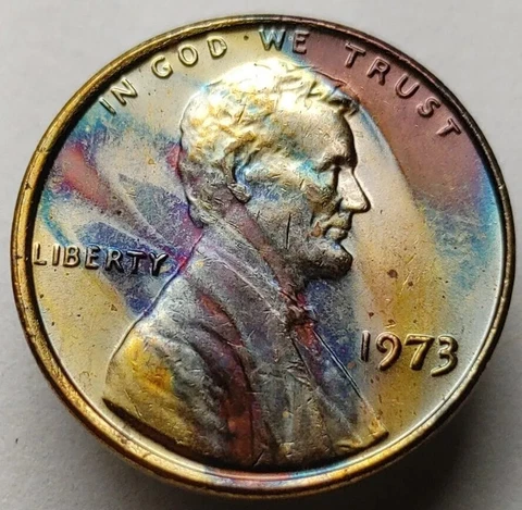 1973 Lincoln cent monster toned penny us coin #288 Cover