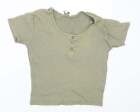 Miss Evie Girls Green Cotton Basic T-Shirt Size 13-14 Years Round Neck Pullover
