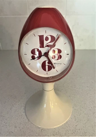 Vintage Blessing Pedestal Alarm Clock Retro Space Age MCM West Germany - Works Cover