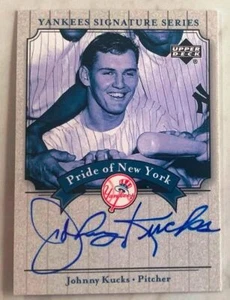 Tarjeta de béisbol autografiada Upper Deck Yankees Signature Series 2003 Johnny Kucks - Imagen 1 de 2