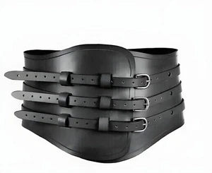 Cintura corsetto larp medievale romana armatura gladiatore pelle vita larga - Foto 1 di 2