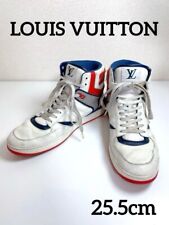 Louis Vuitton Revoli Line High Cut Leather Sneakers White Men's US 7.5 Authentic