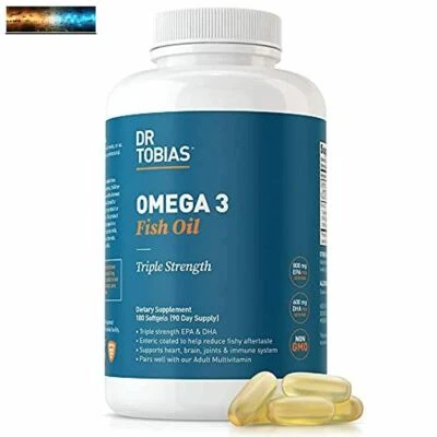 Aceite de pescado Dr. Tobias Omega-3, triple fuerza, apoya la salud del cerebro y el corazón, 200 Foto 1 de 4