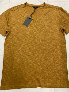 NWT $228 John Varvatos Astor V-Neck T-Shirt In Brown Size:Small - Picture 1 of 3