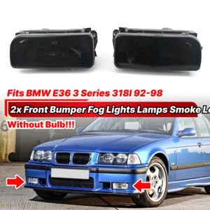 2x Front Bumper Fog Lights Lamps Smoke Lens Fits BMW E36 3 Series 318I 92-98 - Picture 1 of 6