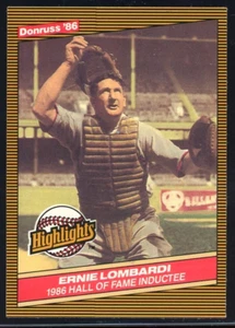 Ernie Lombardi 1986 Donruss Highlights #33 NM-MT+ REDS BRAVES HOF - Picture 1 of 2