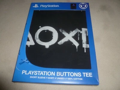 全新 PLAYSTATION PS1 PS2 PS3 PS4 PS5 游戏衬衫纽扣 TEE 索尼 全新带盒  — 第 1/4 张图片