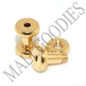 1485 Screw on/fit Steel Anodized Gold Tunnels Earlets Plugs 10 Gauge 10G 2.5mm  - Picture 1 of 1