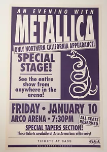 Metallica (M1L) Concert Poster (JSF6) Sacramento Arco Arena January 10 1992 - Picture 1 of 7