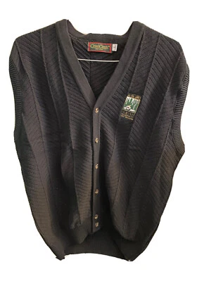 CROSS CREEK HOMBRE Gran Manzana Negro BOTÓN PLUMÓN SUÉTER CHALECO L Foto 1 de 4