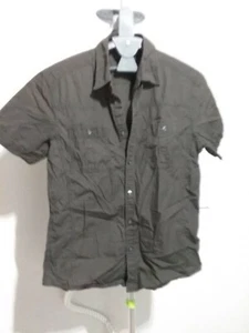 Espirit Urban Fit Men's Shirt Short Sleeve Dk Grey M/L Casual Button Front - Picture 1 of 9