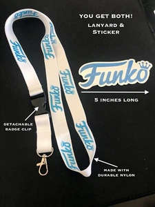 FUNKO POP LANYARD KEYCHAIN and 5 Inch VINYL DECAL STICKER US SELLER - Brand New - Picture 1 of 9