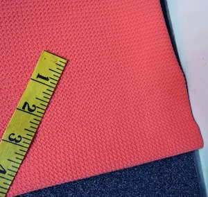 Fabric Knit Jersey Paola Pique Jacquard Textured Athletic Sports Coral 59W 1/2y - Picture 1 of 6