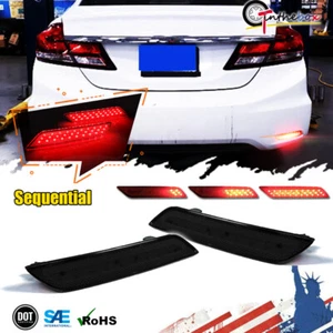 Luces traseras reflectoras de parachoques trasero LED GTINTHEBOX rojas para Honda Civic Sedán 13-15 - Imagen 1 de 12