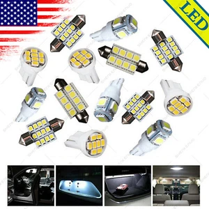 Luces LED interiores de coche 14 piezas cúpula mapa puerta matrícula bombillas blancas - Imagen 1 de 12