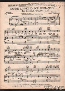 1937 Nieburg & Levinson Professional Noten - You're Looking for Romance - Bild 1 von 1