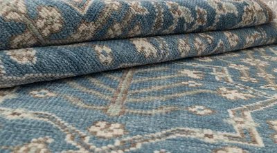 Vintage Turkish Oushak Rugs 8x10 9x12 10x14 12x15 Luxury Hand Knotted Green Rugs - Image 1 of 4