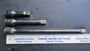 Vintage Black CR-V 3pc Lot 1/2" Drive Socket Extension Set - Picture 1 of 8