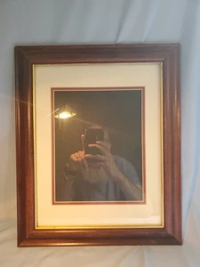 Vintage 14 X 17 Brown Wooden Picture Photo Frame With Glass For 8 X 11 Photo - Picture 1 of 4