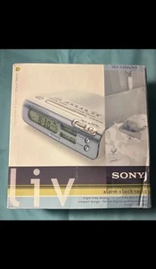 Sony ICF-C273LIV2 Clock Radio New Open Box Silver/blue Color - Picture 1 of 10
