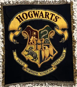 Harry Potter Hogwarts Crest Woven Tapestry Throw Blanket 48"x 57”*FREE SHIPPING* - Picture 1 of 4