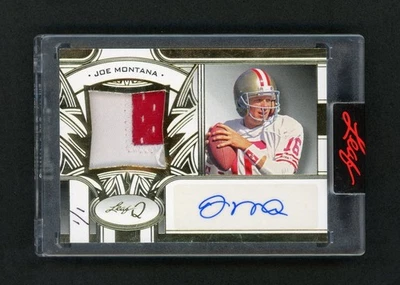 2024 Leaf Joe Montana Jogo Usado 2 Cores Patch Jersey Autógrafo # 1/1 Selado - Imagem 1 de 2