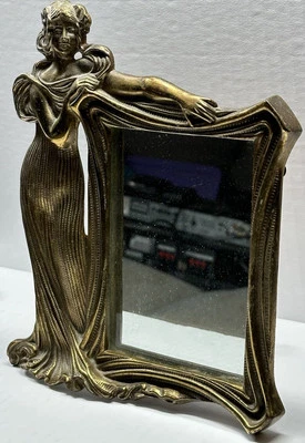 Vintage Cast Metal Vanity Mirror - Image 1 of 4