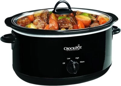 Crock-Pot 8-Quart Large Black Manual Slow Cooker w/ Auto Warm Setting, Serves 10 - Image 1 of 4