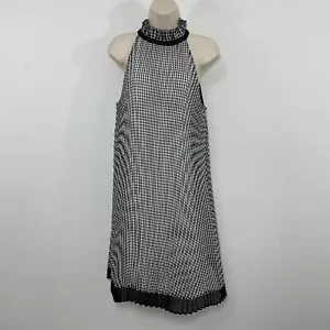 Abito da mercato nero Casa Bianca taglia 12 Gingham Halter Smocked Piegato Shift Altalena - Foto 1 di 9