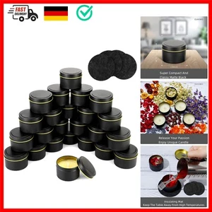 Kerzendose 24 Stück Schwarz, Kerzenbehälter, 135ml Leere Kerzenbehälter für K... - Bild 1 von 9