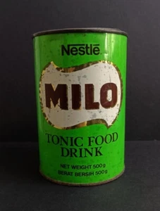 Mazuma *A192 Malaysia Vintage 1950s Milo Tonic Food Drink Original Tin 500G - Picture 1 of 3
